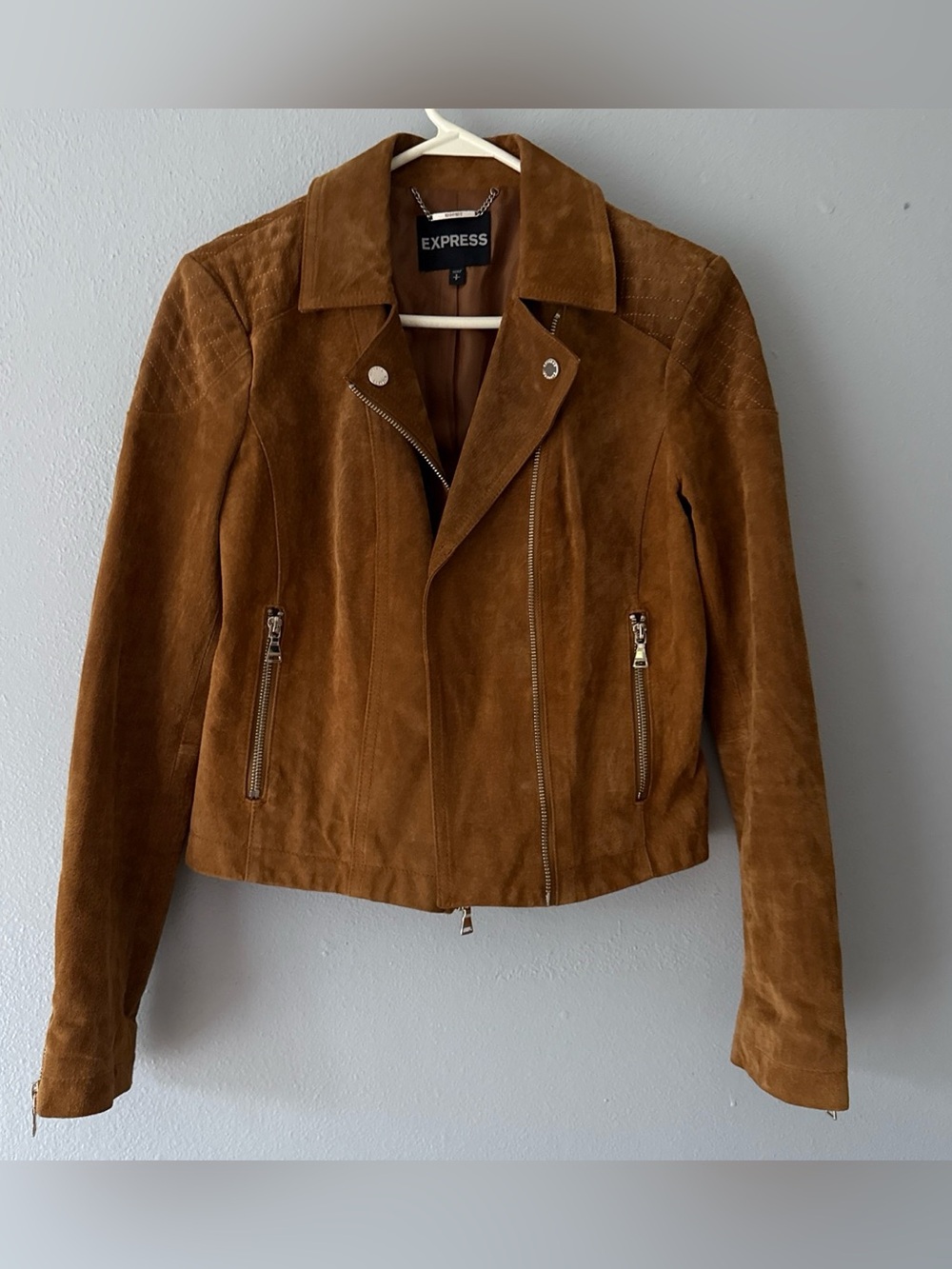 Express Women's Brown Suede Moto Jacket